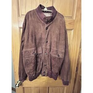 Mens Paul & Shark Yachting Tan Suede Leather Bomber Blouson Size L